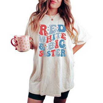 Red White And Big Sister Gender Reveal Family Matching Women's Oversized Comfort T-shirt - Thegiftio UK