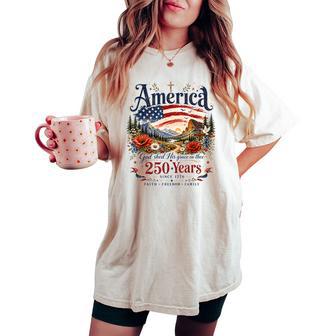 Retro Daisy America God Shed His Grace On Thee 250 Years Women's Oversized Comfort T-shirt - Thegiftio UK