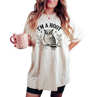 Retro I'm A Hoot Owl Bird Lover Sarcastic Jokes Owl Women's Oversized Comfort T-shirt - Thegiftio UK