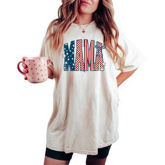 Retro Mama 4Th Of July Patriotic Mom Independence Day Women's Oversized Comfort T-shirt - Thegiftio UK