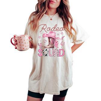 Rodeo Squad Pink Cowgirl Coquette Boots Birthday Girl Women's Oversized Comfort T-shirt - Thegiftio UK