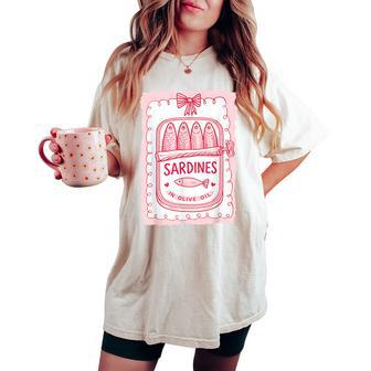 Sardines Tinned Fish Pink For Women Women's Oversized Comfort T-shirt | Mazezy