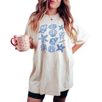 Seashell Summer Ocean Vacation Beach Aesthetic Men Women's Oversized Comfort T-shirt | Mazezy