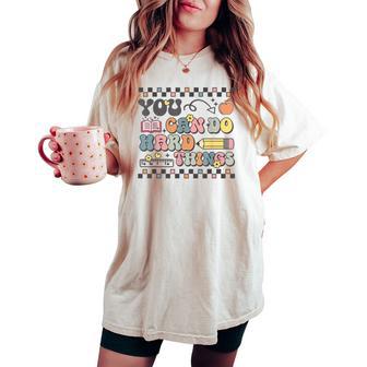State Testing Test Day Teacher You Can Do Hard Things Women's Oversized Comfort T-shirt - Thegiftio UK