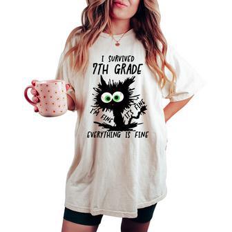 I Survived 7Th Grade I'm Fine It's Fine 7Th Grade Grad 2026 Women's Oversized Comfort T-shirt - Thegiftio UK