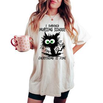 I Survived Nursing School Graduation 2026 Nurse School Grad Women's Oversized Comfort T-shirt - Thegiftio UK