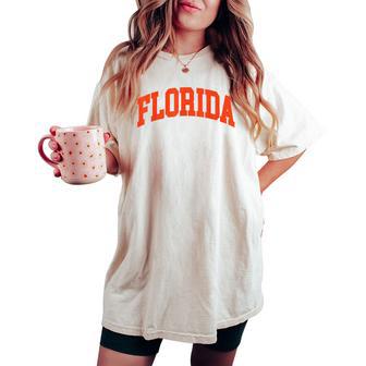 Vintage Florida Florida Retro Orange Blue Fl Women's Oversized Comfort T-shirt | Seseable UK