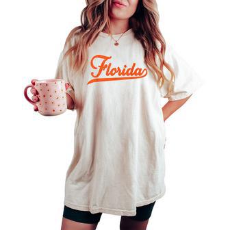 Vintage Florida Florida Throwback Blue Fl Women's Oversized Comfort T-shirt | Mazezy