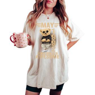 オンバック 5月34日 誕生日 男性 女性 1992 テディベア レディースオーバーサイズコンフォートTシャツ - Kawaiitshirt