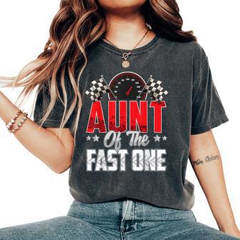 1 Year Old Racing Car Fast One Birthday 1St Family Aunt Women's Oversized Comfort T-Shirt - Thegiftio UK