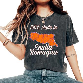 100 Made In Emilia Romagna Italia Cento Per Cento T-shirt comoda oversize da donna - Novitaregali