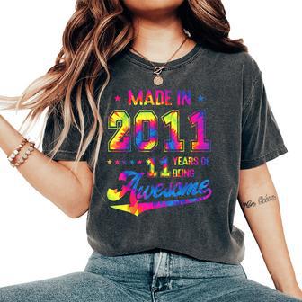 11歳男の子女の子 2011年生まれビンテージ11歳の誕生日 レディースオーバーサイズコンフォートTシャツ - Kawaiitshirt