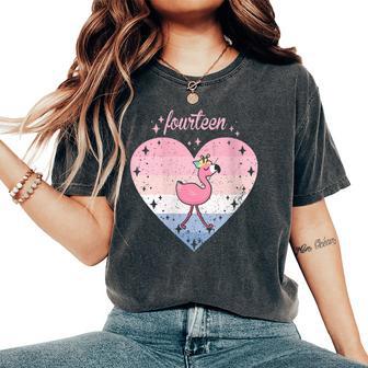 14 Ans Mignon Flamant Rose Anniversaire Fille 14E Anniversaire T-shirt oversize confortable pour femme - Cadeauxyz