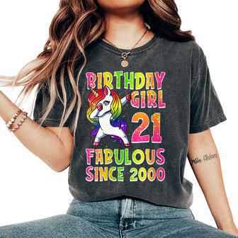 21 Cumpleaños Chica Unicornio 21 Años Regalo Cuello Camiseta extragrande cómoda para mujer - Regaloses