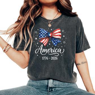 250Th Anniversary Usa Coquette Bow Girls Kids Womens Women's Oversized Comfort T-Shirt - Thegiftio UK