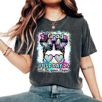 2Nd Grade Field Day 2026 Game Begin Messy Bun Teachers Kids Women's Oversized Comfort T-Shirt - Thegiftio