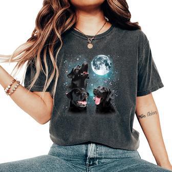 3 Black Lab Moon Howling Lab Head For Women Women's Oversized Comfort T-Shirt - Thegiftio UK