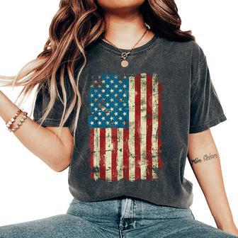 4Th Of July Distressed American Flag Vintage Kids Women's Oversized Comfort T-Shirt - Thegiftio UK