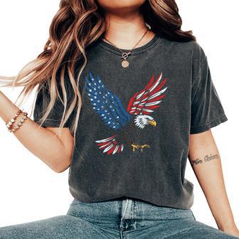 4Th Of July Flying Eagle Us Flag Patriotic Kids Women's Oversized Comfort T-Shirt - Thegiftio UK