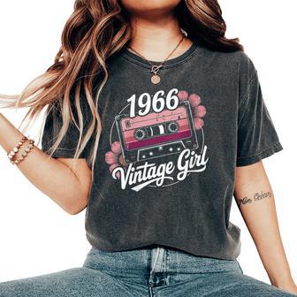 60 Años Intage 1966 Cumpleaños 60 Retro 1966 Cuello Camiseta extragrande cómoda para mujer - Regaloses