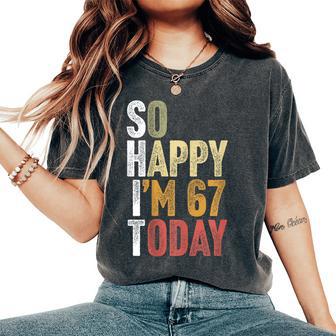 67 Year Old Decorations Gag 67Th Birthday Women's Oversized Comfort T-Shirt - Thegiftio UK