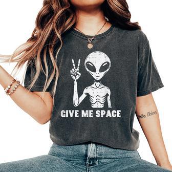 Alien Peace Give Me Space Humor Joke Kids Women's Oversized Comfort T-Shirt - Thegiftio UK