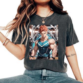 Anime Gym Workout Manga Japonés Motivación Diseño Estampada Cuello Camiseta extragrande cómoda para mujer - Regaloses