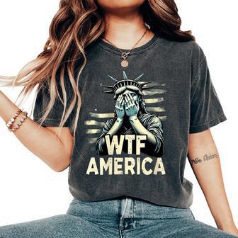 Anti-Trump Political And Democracy Wtf America Women's Oversized Comfort T-Shirt - Thegiftio UK