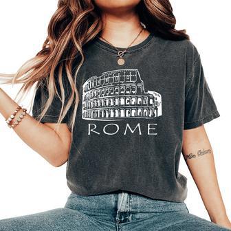 Antiguo Coliseo Romano Roma Italia Roma Texto Camisa Camiseta extragrande cómoda para mujer - Regaloses