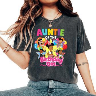 Auntie Birthday Girl Gracie Pink Doll Family Decorations Women's Oversized Comfort T-Shirt - Thegiftio UK