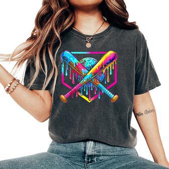 Baseball Drip For Boys & Girls Ice Cream Drip Youth Baseball Women's Oversized Comfort T-Shirt - Thegiftio UK