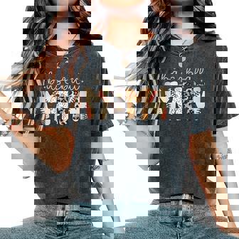 Baseball Mama Leopard Baseball Mom Mother's Day Women's Oversized Comfort T-Shirt | Seseable UK