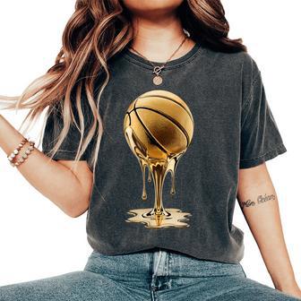 Basketball Drip Gold Dripping Graffiti Ns Women's Oversized Comfort T-Shirt - Thegiftio