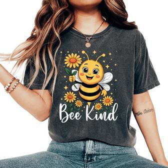 Bee Kind Cute Bee With Flower Kindness Women's Oversized Comfort T-Shirt | Seseable UK