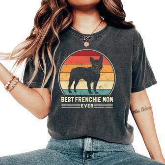 Best Frenchie Mom Ever レトロ フレンチブルドッグ ドッグ ママ 長袖tシャツ レディースオーバーサイズコンフォートTシャツ - Kawaiitshirt