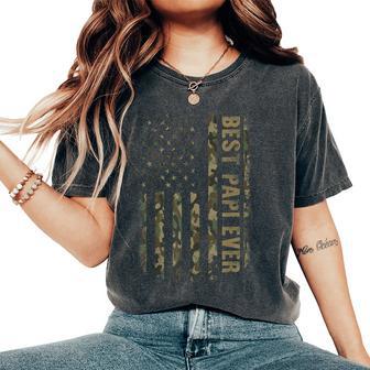Best Papi Ever Camouflage American Flag Father's Day Men Women's Oversized Comfort T-Shirt - Monsterry UK