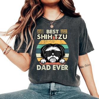 Best Shih Tzu Dad Ever Shih Tzu Dad Dog Lover For Girls Kids Women's Oversized Comfort T-Shirt - Monsterry UK