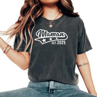 Bientôt Future Mère Maman Depuis 2025 Rétro Maman Est 2025 T-shirt oversize confortable pour femme - Cadeauxyz