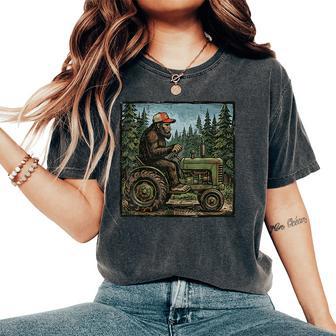 Bigfoot Sasquatch Tractor Farm Farmer Kids Women's Oversized Comfort T-Shirt - Thegiftio UK