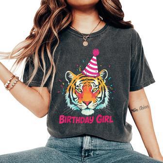 Birthday Girl Tiger Tiger Girls Happy Birthday Women's Oversized Comfort T-Shirt - Thegiftio UK