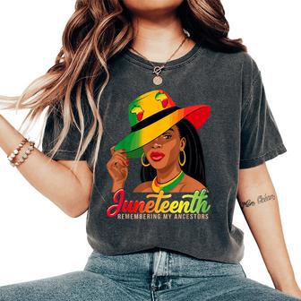 Black Freedom Junenth 1865 Remembering My Ancestor Women's Oversized Comfort T-Shirt - Thegiftio UK