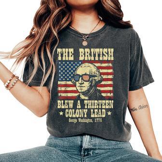 British Blew 13 Colony Lead Washington 4Th Of July Women Women's Oversized Comfort T-Shirt - Monsterry UK