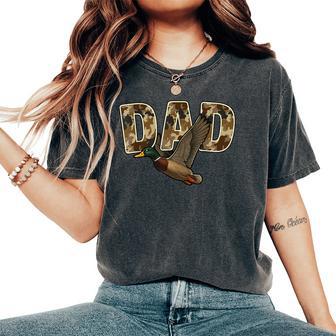 Camouflage Vintage Mallard Duck Retro Camo Hunting Dad Women's Oversized Comfort T-Shirt - Thegiftio UK
