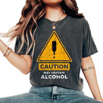 Caution Drunk Tipsy Bevitore Diino T-shirt comoda oversize da donna - Novitaregali