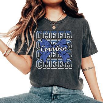 Cheer Grandma Bow Sport Cheerleader Cheerleading Blue Women's Oversized Comfort T-Shirt - Thegiftio UK
