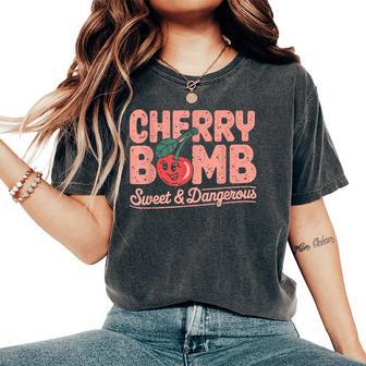 Cherry Bomb Cherries Roller Derby Retro 70S Women's Oversized Comfort T-Shirt - Thegiftio UK