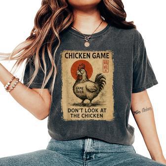 Chicken Game Japanese Boys Girls Graphic Women's Oversized Comfort T-Shirt - Thegiftio UK