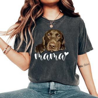 Chocolate Lab Mama Brown Labrador Mom The Dog Mother Women's Oversized Comfort T-Shirt - Thegiftio UK