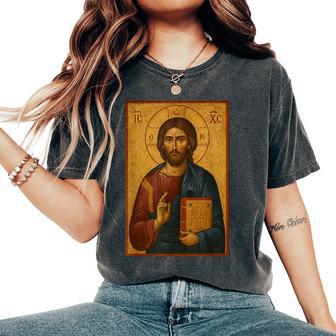 Christian Orthodox Jesus Christ Icon Women's Oversized Comfort T-Shirt - Thegiftio UK