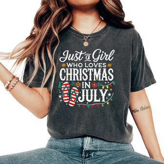 Christmas In July Girls Summer Beach Vacation Women's Oversized Comfort T-Shirt - Thegiftio UK